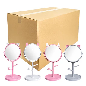 Caja de 12 Espejos de Maquillaje Con Soporte Multifuncional (Diseños y Colores Surtidos) 
