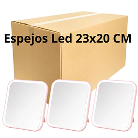 Caja de 6 Espejos Led Tactil de Tocador (Colores Surtidos) 23 x 20 CM Incluye USB - AW19