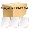 Caja de 6 Espejos Led Tactil de Tocador (Colores Surtidos) 23 x 20 CM Incluye USB - AW19