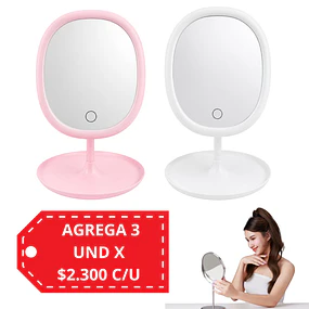 Espejo Led de Tocador Ovalado USB (Colores Surtidos) Venta Unitaria - AW22