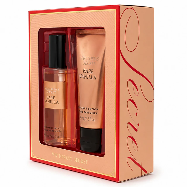 Set Regalo Victorias Secret Body Mist 75 ML y Lotion 75 ML - BARE VANILLA 