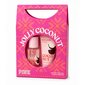 Set Regalo Pink Victorias Secret Body Mist 75 ML y Lotion 75 ML - Jolly Coconut 