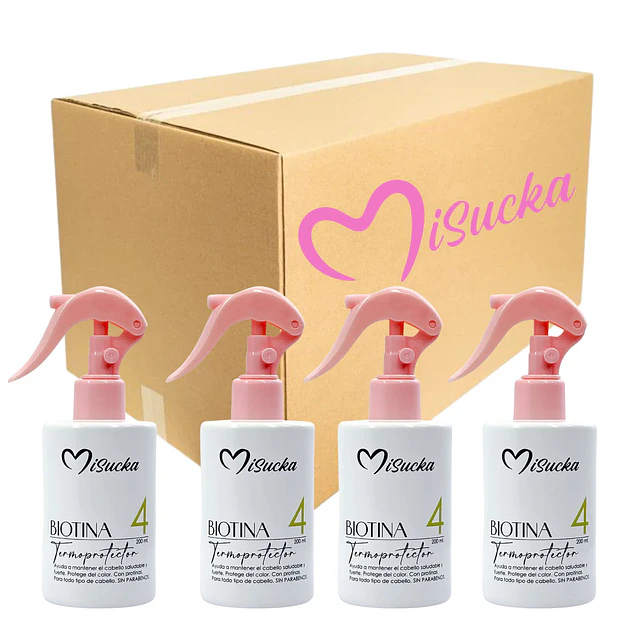 Caja de 12 Termo protector de Calor Misucka Biotina - 200 Ml 