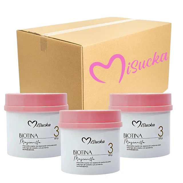 Caja de 12 Mascarilla Capilar Biotina 450g – MISUCKA