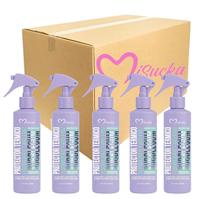 Caja de 12 Termo Protector de Calor, Desenredante & Anti frizz Misucka - 180ML - BUBBLEGUM