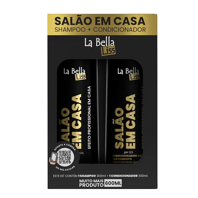 Pack de Shampoo y Acondicionador La Bella Liss - Salón En Casa 600 ML 