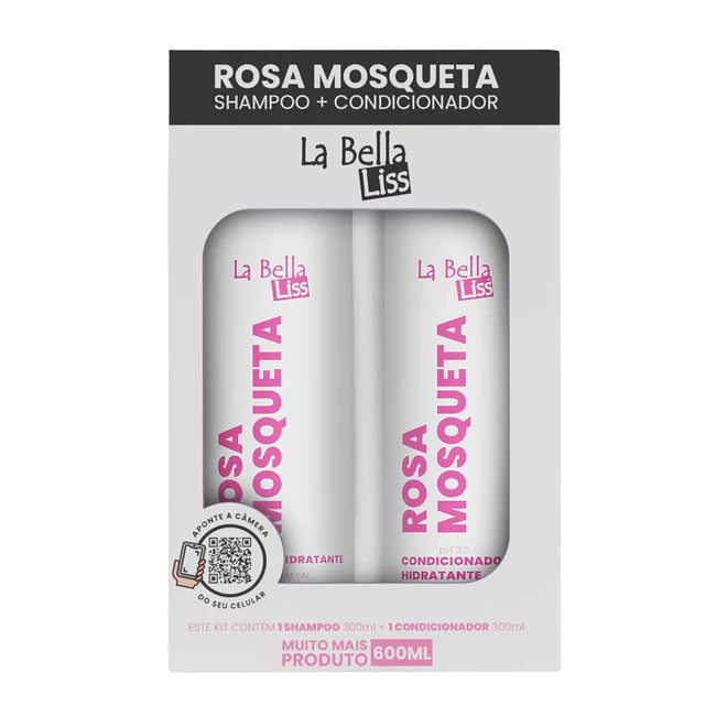 Pack de Shampoo y Acondicionador La Bella Liss - Rosa Mosqueta 600 ML 