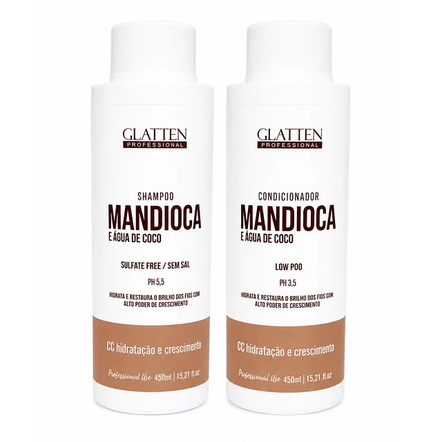 Pack Capilar Glatten Professional - Mandioca y Coco 450 ML 