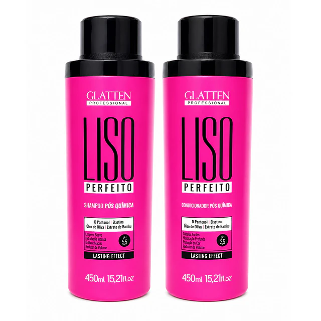 Pack Capilar Glatten Professional - Liso Perfecto Post Química 450 ML 