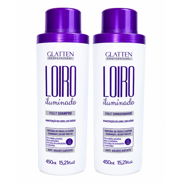 Pack Matizador Glatten Professional - Rubio Iluminado 450 ML 