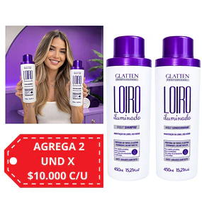 Pack Matizador Glatten Professional - Rubio Iluminado 450 ML 