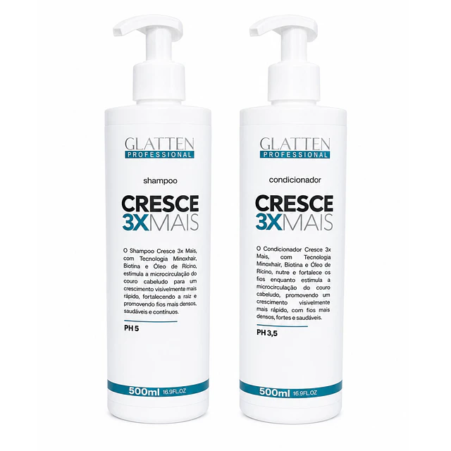 Pack Capilar Glatten Professional - Crecimiento 3X - 500 ML 