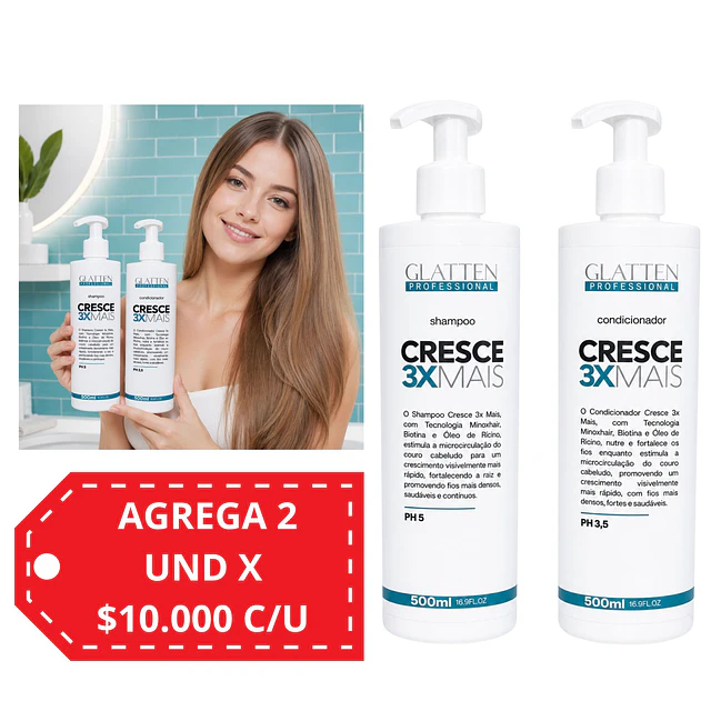 Pack Capilar Glatten Professional - Crecimiento 3X - 500 ML 