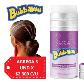 Cera Capilar en Barra Bubbaluu - Uva 65g - 2722