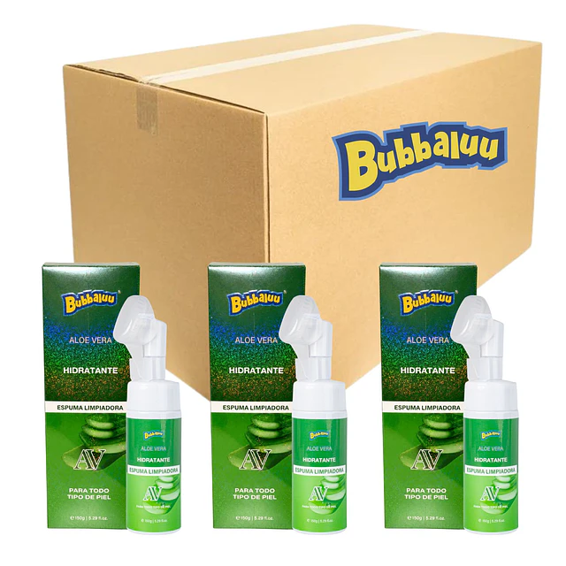Caja de 12 Espumas Limpiadoras Bubbaluu - Aloe Vera 150g - 1875