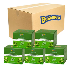 Caja de 12 Cremas Faciales Hidratante Bubbaluu - Aloe Vera 50g - 1871