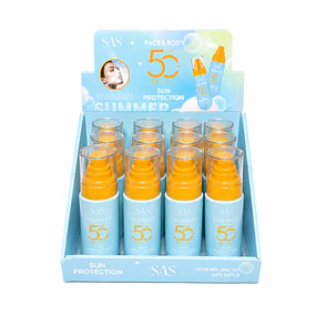 Display de 12 Protectores Solares SAS Cosmetics 