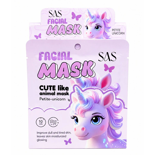 Caja de 12 Mascarillas Faciales SAS Cosmetics - UNICORNIO 