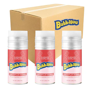 Caja de 12 Ceras Capilares en Barra Bubbaluu - Frutilla 65g - 2724
