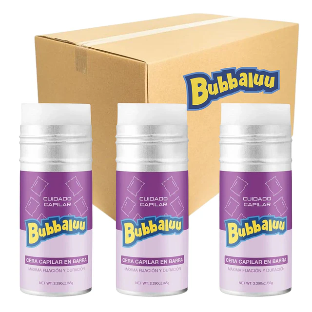 Caja de 12 Ceras Capilares en Barra Bubbaluu - Uva 65g - 2722 