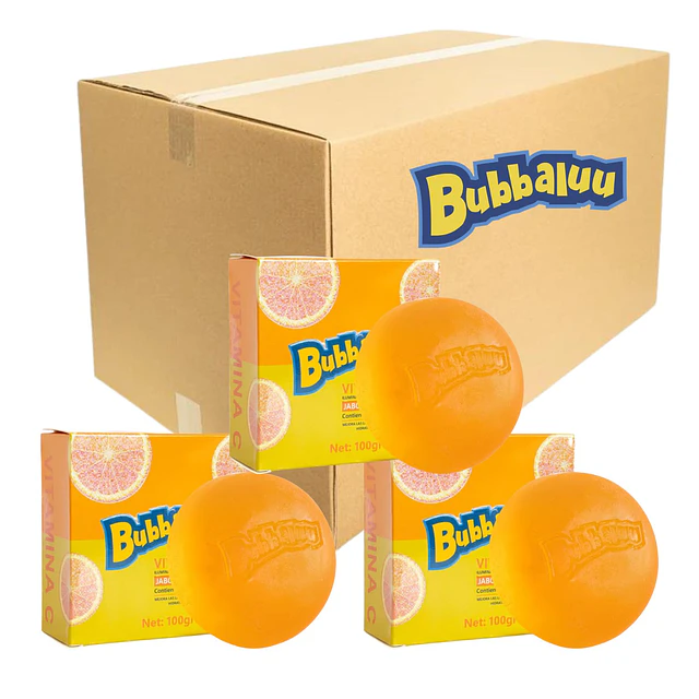 Caja de 12 Jabones de Limpieza Facial Bubbaluu - Vitamina C 100g - 1834