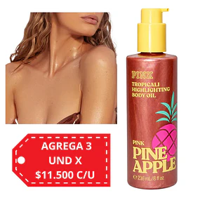 Aceite Corporal Iluminador PINK Victorias Secret - 236 ML - PINE APPLE 