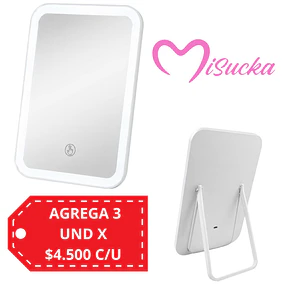 Espejo Led Tactil de Tocador (Colores Surtidos) 15 x 22 CM Incluye USB - AY07