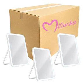 Caja de 6 Espejos Led Táctil de Tocador (Colores Surtidos) 15 x 22 CM Incluye USB - AY08