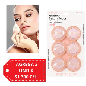 Set de Borlas de Maquillaje para Polvos Sueltos y Compactos 6 Piezas - AY09