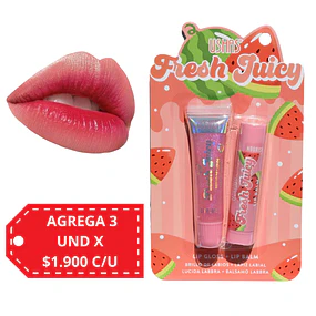 Set Balsamo Labial mas Brillo Labial Ushas - SANDIA