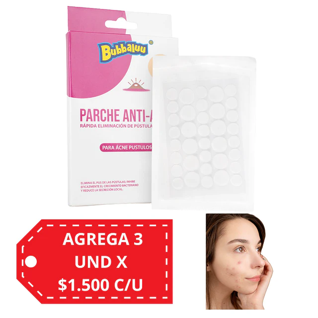Parches Antiacné Pustuloso Bubbaluu Transparente - ROSADO 1922
