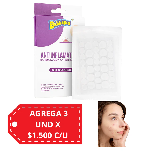Parches Antiinflamatorios para Acné Quístico Bubbaluu Transparente - MORADO 1921