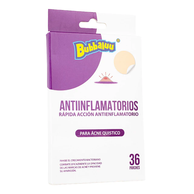 Parches Antiinflamatorios para Acné Quístico Bubbaluu Transparente - MORADO 1921