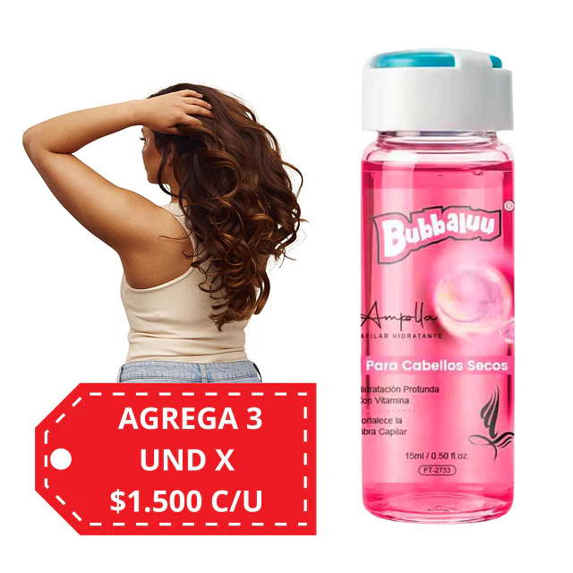 Ampolla Capilar para Cabellos Secos Bubbaluu 15 ml - 2733