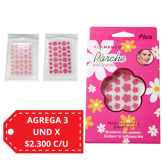 Parches Anti Granitos Flores Hidrocoloides Flamingo Plus - 8207