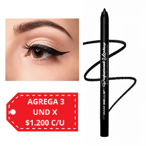Delineador de Ojos Gel Professional Makeup Max Belle - NEGRO - 6550