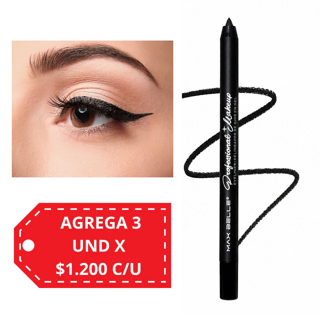 Delineador de Ojos Gel Professional Makeup Max Belle - NEGRO - 6550