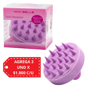 Cepillo Masajeador para Cuero Cabelludo Max Belle Silicona - 3000