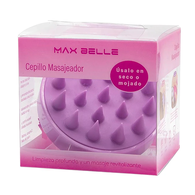 Cepillo Masajeador para Cuero Cabelludo Max Belle Silicona - 3000