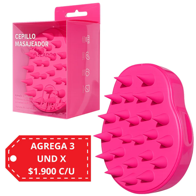Cepillo Masajeador para Cuero Cabelludo Love Silicona - 3046