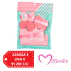 Set de Borlas para Maquillaje Powder Puff 8 Piezas Colores Surtidos - 3523