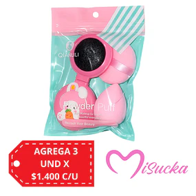 Set de Esponjas más un Cepillo con Espejo de Cartera Colores Surtidos - 3524