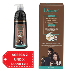 Shampoo para Cubrir Canas Disaar Ginseng Color - Café 400 ml 5104-1