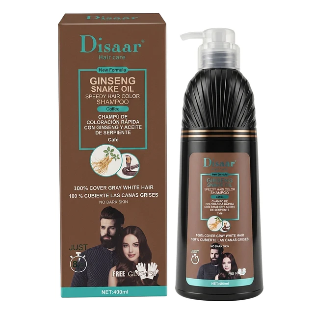 Shampoo para Cubrir Canas Disaar Ginseng Color - Café 400 ml 5104-1