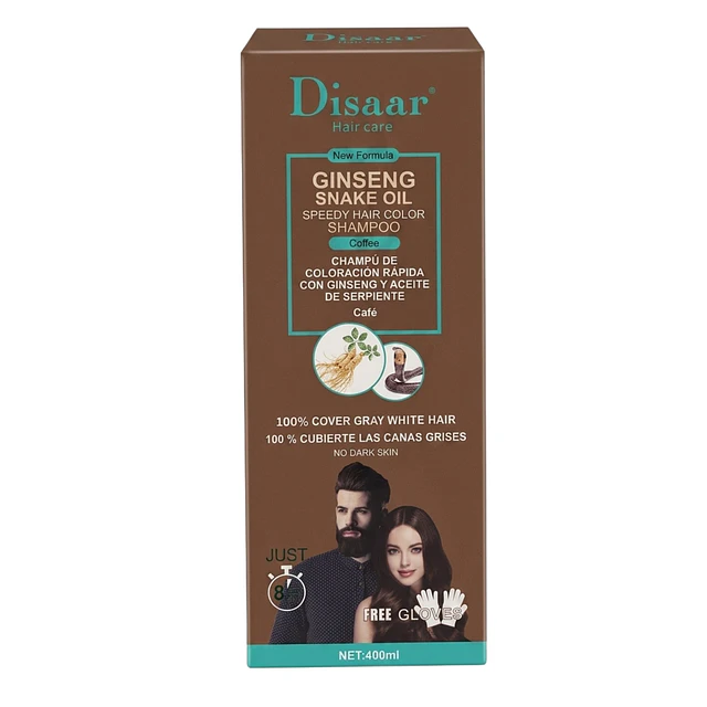 Shampoo para Cubrir Canas Disaar Ginseng Color - Café 400 ml 5104-1