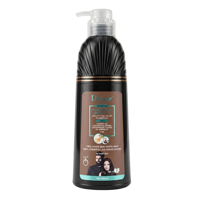 Shampoo para Cubrir Canas Disaar Ginseng Color - Café 400 ml 5104-1