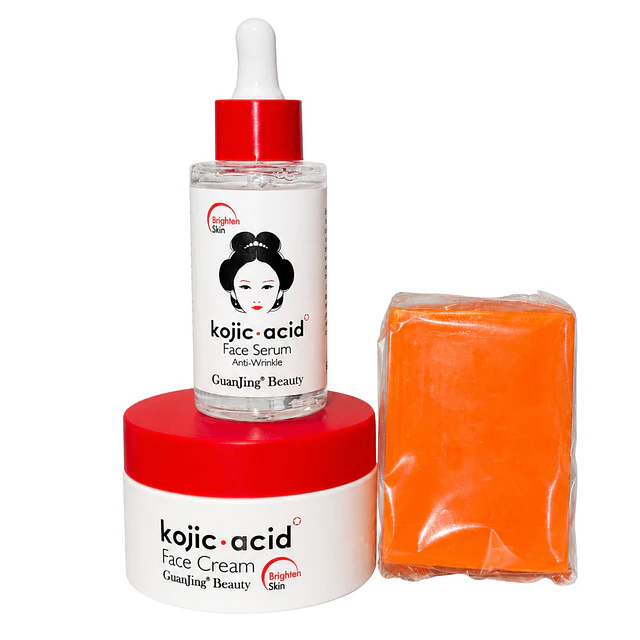 Set Aclarante con Acido Kojico GuanJing Beauty 3 Piezas