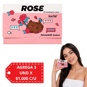 Papel Absorbente Facial Karité Rose 100 Hojas - 8591