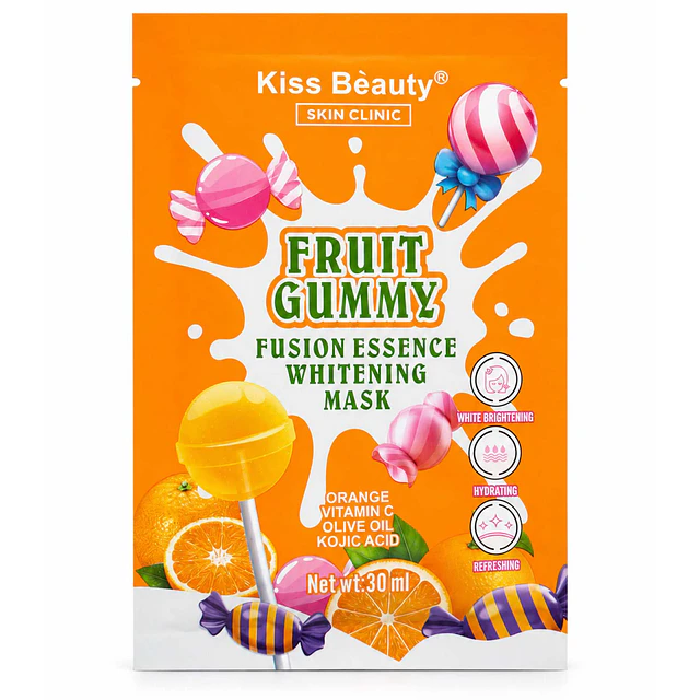 Mascarilla Facial Fruit Gummy Aclarante Kiss Beauty 30 ml - 2108
