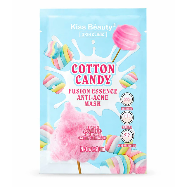 Mascarilla Facial Cotton Candy Anti Acné Kiss Beauty 30 ml - 2078